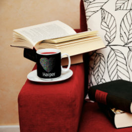 Snyggt namn svart tvåtonkaffe Mugg