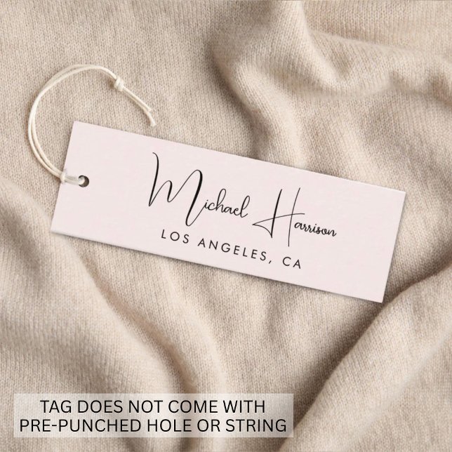 Snyggt Namnteckning Märkrn Håll kvar skriptRosa Mini Visitkort (Empower your name in our signature script as your logo and brand identity)