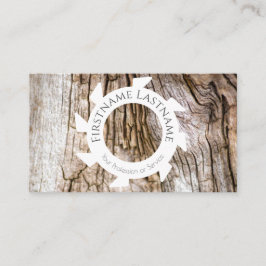 Snyggt Naturligt organiskt trä med vita sågformer Visitkort