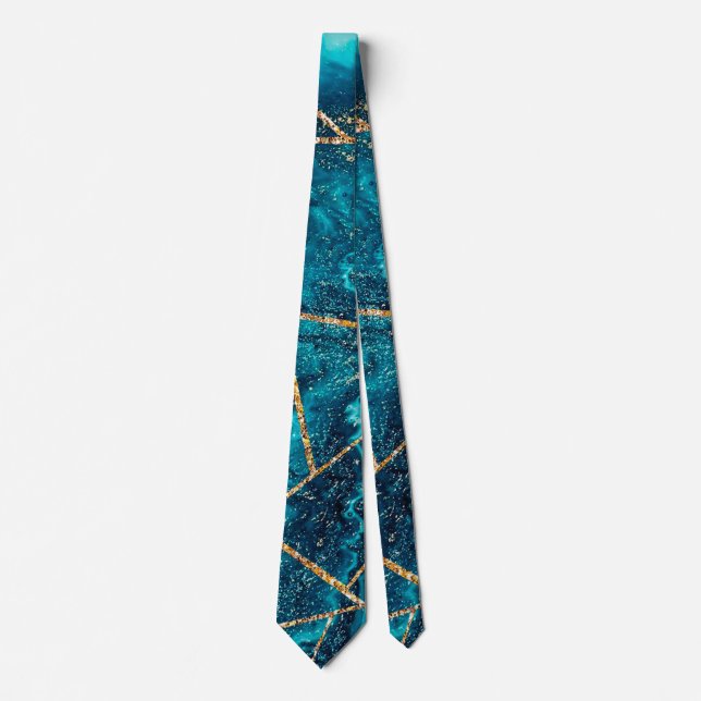 Snyggt Navy Blue Guld Agate Geode Chic Monogram Slips (Framsida)