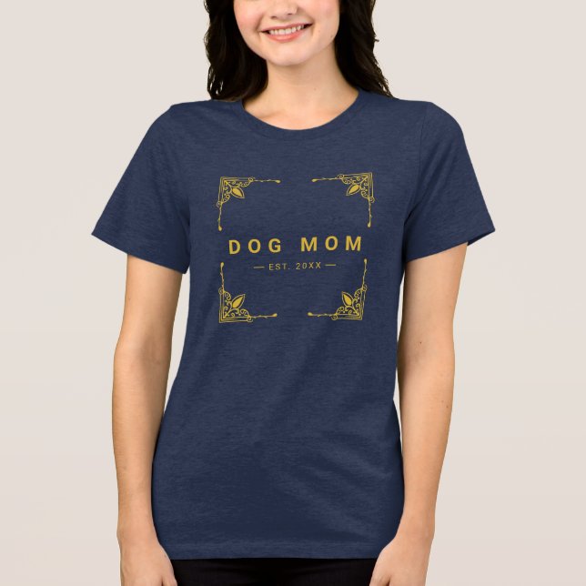 Snyggt Navy Tri-Blend Tee for Proud Hund Mammor (Framsida)
