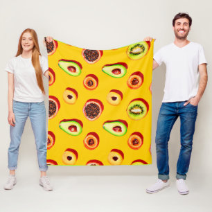 Snyggt Neon Fruits Mönster Fleecefilt