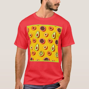 Snyggt Neon Fruits Mönster T Shirt