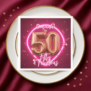 Snyggt Neon Glow Up Ro Guld 50:e födelsedagen Pappersservett