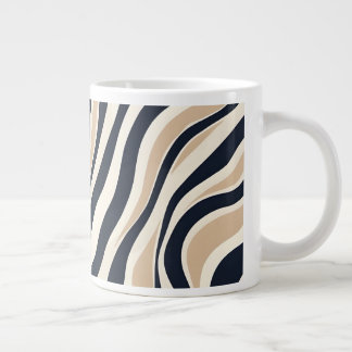 Snyggt Neutralt Beige och Abstrakt av kol Jumbo Mugg