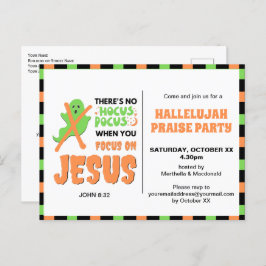 Snyggt NO HOCUS POCUS Christian Halloween Inbjudan Vykort