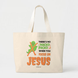 Snyggt NO HOCUS POCUS Christian Halloween Jumbo Tygkasse