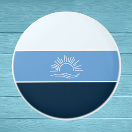 Snyggt Oceanen Blå Rand Sea Knopp