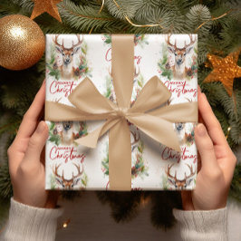 Snyggt och Elegant Hjort jul Greenery Presentpapper