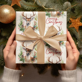 Snyggt och Elegant Hjort jul Greenery Presentpapper