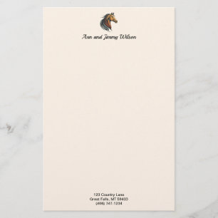 Snyggt och Modern Brown Horse Head Brevpapper