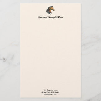 Snyggt och Modern Brown Horse Head Brevpapper