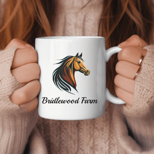 Snyggt och Modern Brown Horse Head Kaffemugg