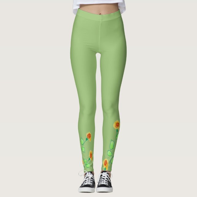 Snyggt och modern Grönt Leggings (Framsida)