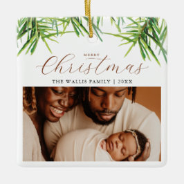 Snyggt och modernt foto och Hälsning jul Gräs Julgransprydnad Keramik