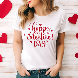 Snyggt och Trendig Glad Alla hjärtans dag i rött T Shirt