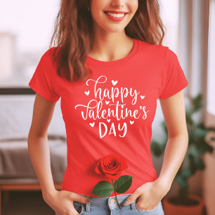 Snyggt och Trendig Glad Alla hjärtans dag T Shirt