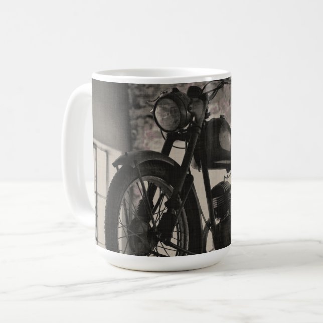 Snyggt Old Motorcykel Biker Rider Kaffemugg (Framsida vänster)