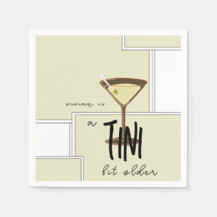 Snyggt Olive a Tini Bit Older Martini Birthday Pappersservett