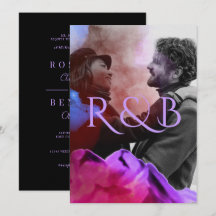 Snyggt Ombre Mountains Overlay Photo Bröllop