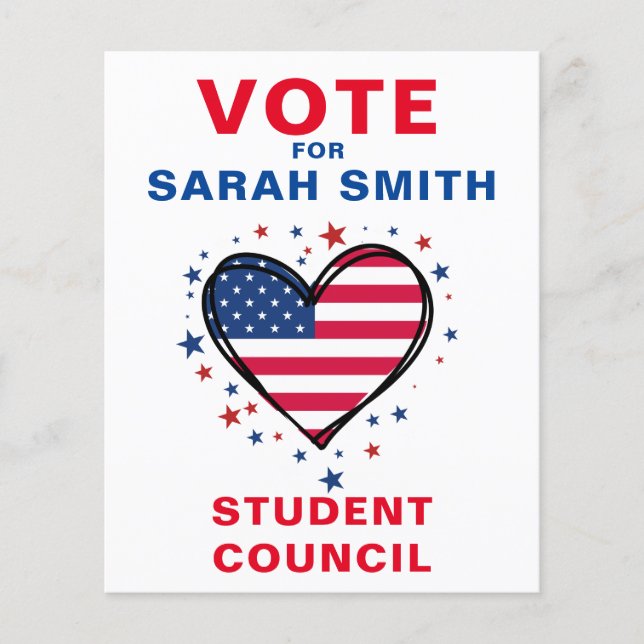 snyggt Omröstning om klassordförande: HEART Flygblad (Framsidan)