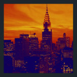 Snyggt Orange Blue Retro Pop Art New York Poster<br><div class="desc">New York City Midtown Old Stil Image - Vintage New York Artworks</div>