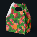 Snyggt Orange Calla Lilies och Grönt Botanicals Presentaskar<br><div class="desc">Den här utformningen har en sjudande rosa och orange Calla Lilies och grönt foliage med anpassade runt emblem med initialer och datum på framsidan och baksidan. Leta efter hela samlingen i vår Elegant Vår och sommarsamling.</div>