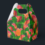 Snyggt Orange Calla Lilies och Grönt Botanicals Presentaskar<br><div class="desc">Den här utformningen har en sjudande rosa och orange Calla Lilies och grönt foliage med anpassade runt emblem med initialer och datum på framsidan och baksidan. Leta efter hela samlingen i vår Elegant Vår och sommarsamling.</div>