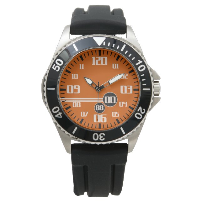 snyggt orange kronograf typ Europa stil Armbandsur (Framsida)