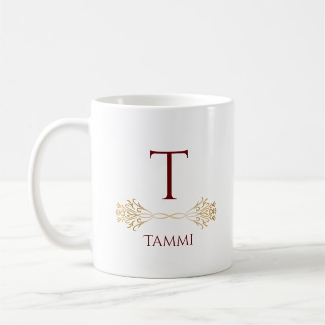 Snyggt Original Monogram Namn God jul Kaffemugg (Vänster)