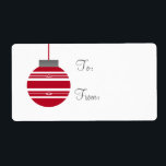 Snyggt Ornament Helgdag Gift-Märkre, röd Fraktsedel<br><div class="desc">Elegant och glam-Snyggt Märkre för Helgdag av ornament Gift. Lägg till lite helgdag till alla julklappar den här säsongen! Namnen till överlämnande- och presentmottagare får skrivas för hand. Text kan också tas bort så att du kan skriva ut märkre för presentkort för personlig på din egen hemskrivare.</div>