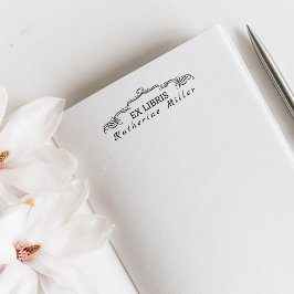 Snyggt Ornamental Ex Libris Anpassningsbar Bibliot Självfärgande Stämpel