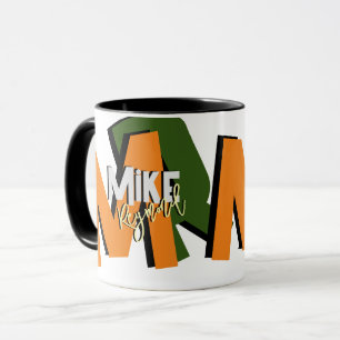Snyggt överdimensionerat fetstil monogram mugg