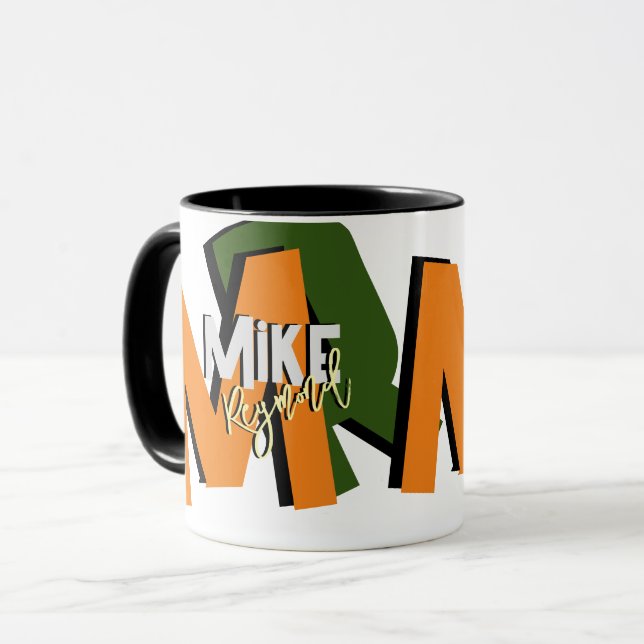 Snyggt överdimensionerat fetstil monogram mugg (Framsida vänster)