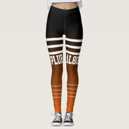 Snyggt övertoning svart orange monogrammad träning leggings