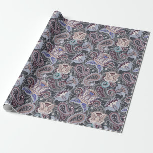 Snyggt Paisley Blommotiv Vintage Presentpapper