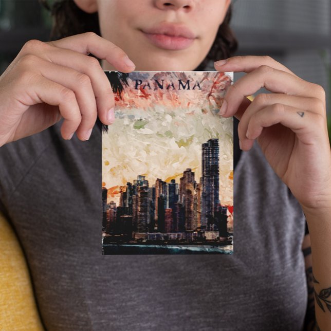 Snyggt Panama City Cityscape Skyline Vykort (stunning panama postcard)