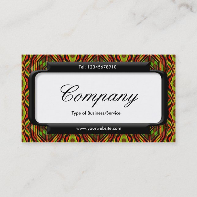 Snyggt Panel (Script font) - Retro Mönster Visitkort (Framsida)