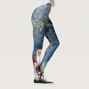 Snyggt Pappa jul i vintervinter i Skogen Leggings