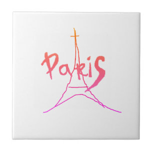 Snyggt Paris Eifel Torn Teckning Sketch Kakelplatta