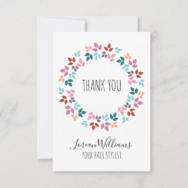 Snyggt Pastel Blommigt Hair Stylist Leafy WAN Tack Kort