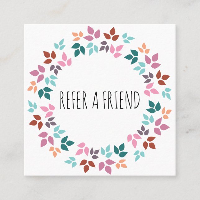 Snyggt Pastel Blommigt Hair Stylist Leafy WAN Tidsbeställning Kort (Framsida)