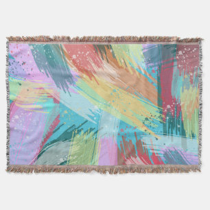 Snyggt Pastel Färg Abstrakt Art Filt