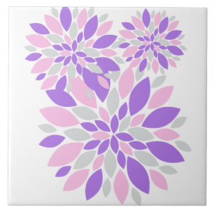 Snyggt Pastel Färg Flower Lila Petals Kakelplatta