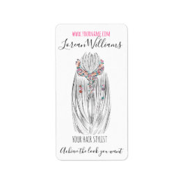 Snyggt Pastel Hair Stylist Braid Hairstyle Flower Adressetikett