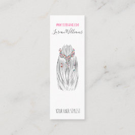 Snyggt Pastel Hair Stylist Braid Hairstyle Flower Mini Visitkort