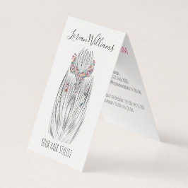 Snyggt Pastel Hair Stylist Braid Hairstyle Flower Visitkort