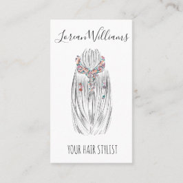 Snyggt Pastel Hair Stylist Braid Hairstyle QR Visitkort