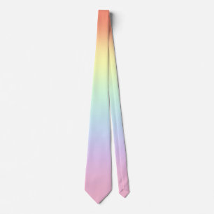 Snyggt Pastel Rainbow Gradient Bröllop Necktie Slips