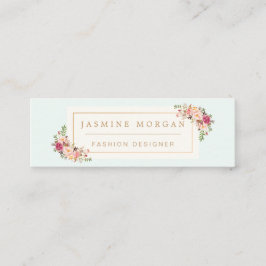 Snyggt Pastel Watercolor Flowers Girly Chic Mini Visitkort